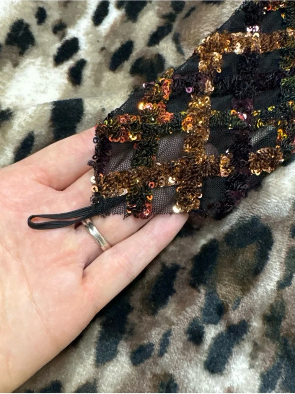 Girls Black Velvet and Sequin Long-Sleeve Dance Leotard One Piece